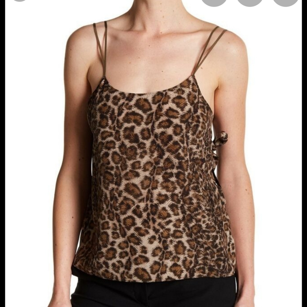 Helmut Lang Brown Animal Print Leopard Tank XS